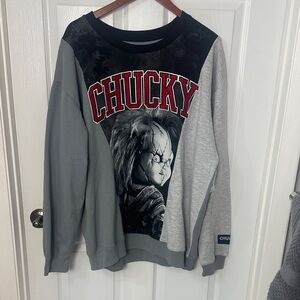 Chucky Graphic Crewneck Sweater - Gray